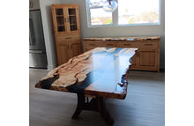 Load image into Gallery viewer, Portfolio Piece | 3D Black Epoxy River Table Single Slab