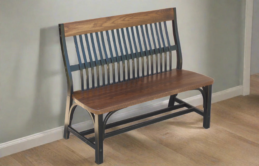 Lumbar Table Bench Comfortable Solid Wood Bench With Back USA