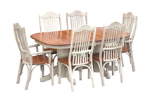 Load image into Gallery viewer, two_tone_cherry_double_pedestal_table_set