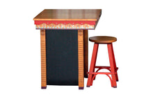 Load image into Gallery viewer, painted_colorful_cherry_island_with_offset_top_for_seating