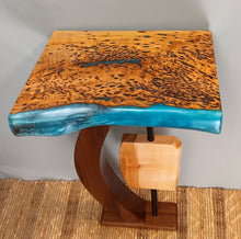 Load image into Gallery viewer, Buy Now | Solomon&#39;s Jr Accent Table With Blue Epoxy