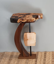 Load image into Gallery viewer, Portfolio Piece | Solomon&#39;s Jr Accent Table With Black Epoxy | Bark Details