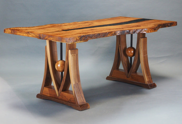 Portfolio Piece| Black Epoxy River Table Spalted Maple 3