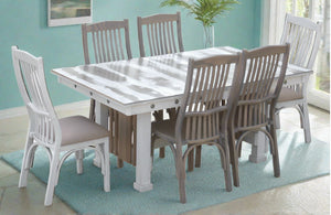 coastal dining table with six chairs
