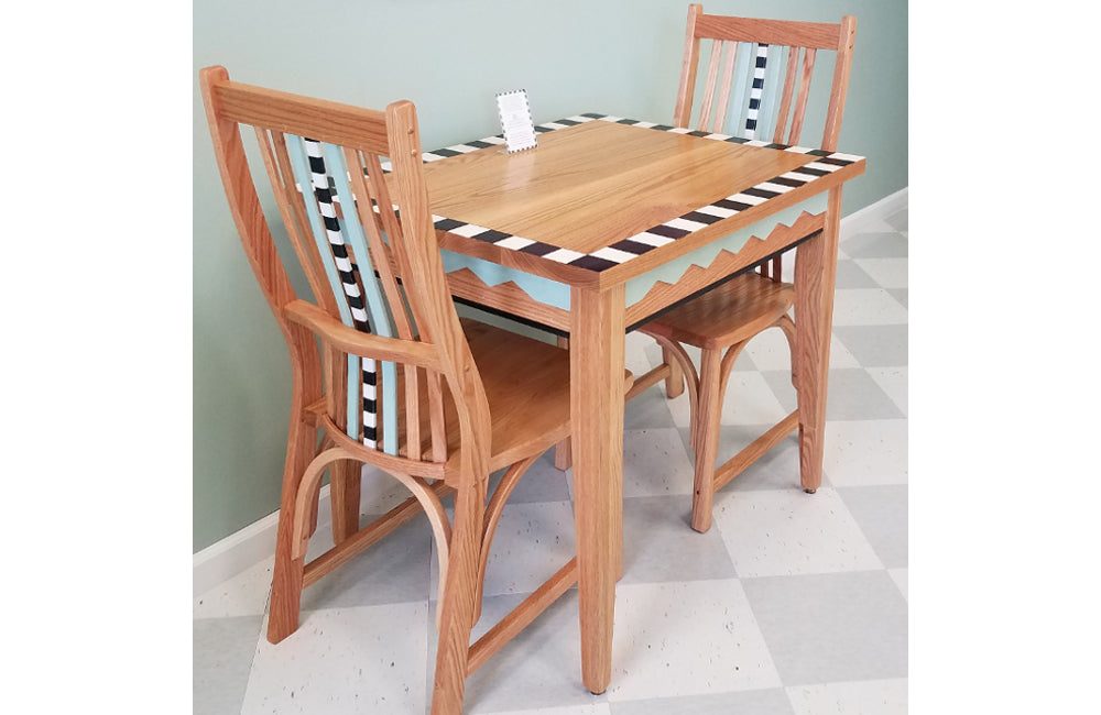checkerboard_oak_green_table_set