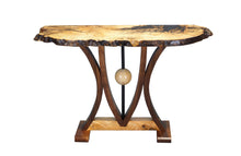 Load image into Gallery viewer, spalted_maple_live_edge_hall_sofa_table_with_walnut_and_black