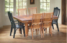 Load image into Gallery viewer, rustic dining table set that extends solid wood seats six