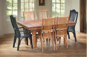 rustic dining table set that extends solid wood seats six