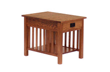 Load image into Gallery viewer, arts_crafts_end_table_with_drawer_shelf_solid_wood