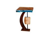 Load image into Gallery viewer, Buy Now | Solomon&#39;s Jr Accent Table With Blue Epoxy