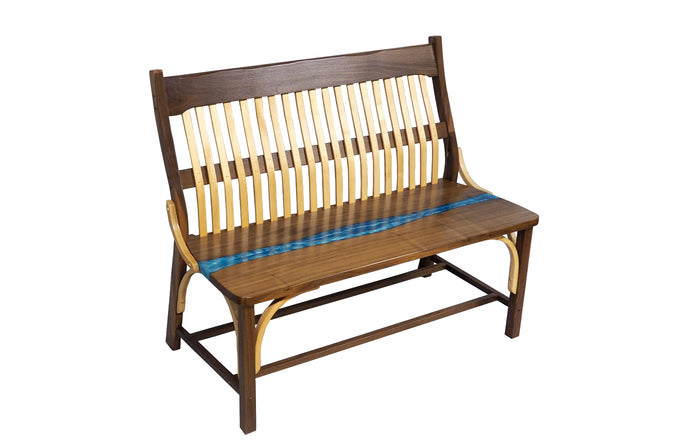 Lumbar Table Bench With Epoxy River