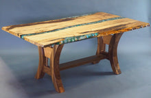 Load image into Gallery viewer, Portfolio Piece | Turquoise Rock &amp; Epoxy River Table | Live Edge Single Slab