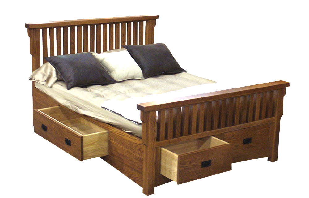 Sierra Mission Storage Bed Made in USA Solid Wood Bed with Drawers