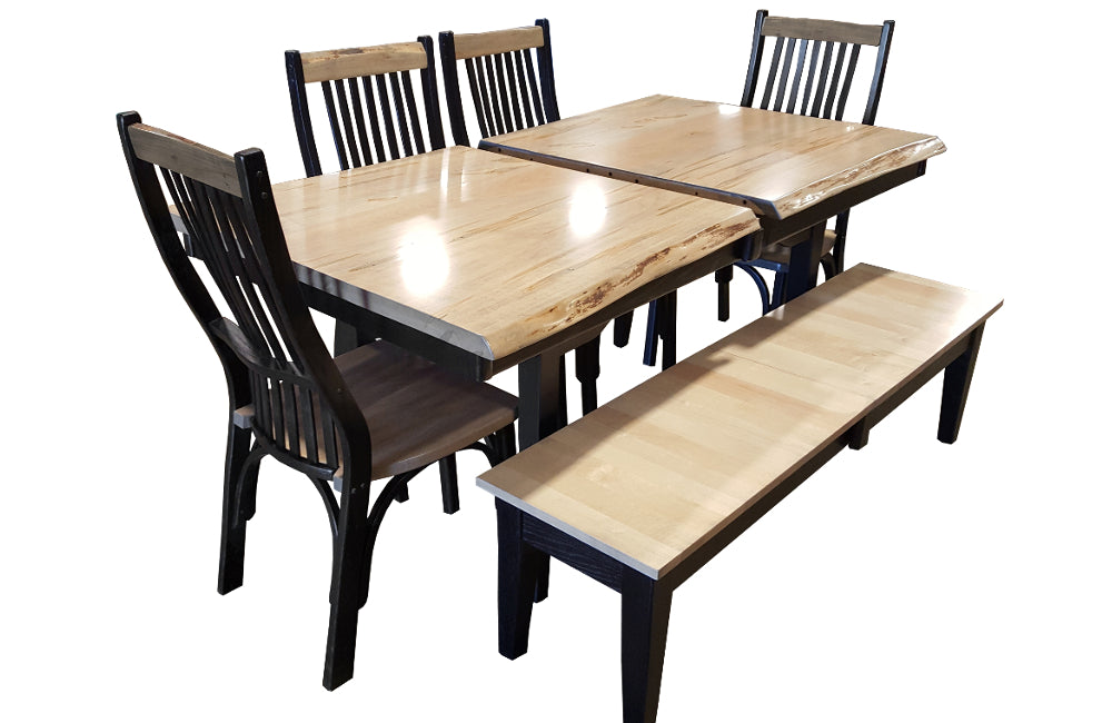 Expandable live outlet edge dining table