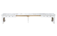 Load image into Gallery viewer, extendable_wood_table_bench_canyon_mission_white_grey_with_leaves_in